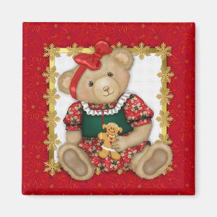 Aimant Beary Joyeux Noël -Girl Teddy