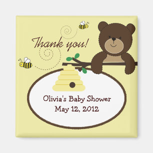 Aimant Beary Sweet Bear & Bee Baby shower Favoriser l'aim