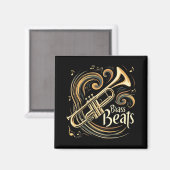 Aimant Beats en laiton Trumpet Player Groove (Recto/Verso)