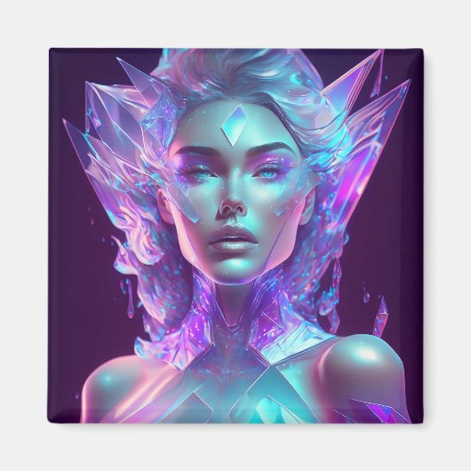 Aimant Beau Ai Art Joli Verre Icy comme Femme (Devant)