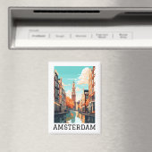 Aimant Beau Amsterdam Pays-Bas Canal Travel (In Situ (Lave-vaisselle))