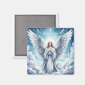 Aimant Beau Ange Blanc Gardien (Recto/Verso)