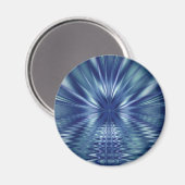 Aimant Beau Art Fractal Bleu Fin (Recto/Verso)