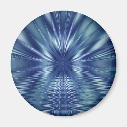 Aimant Beau Art Fractal Bleu Fin (Devant)