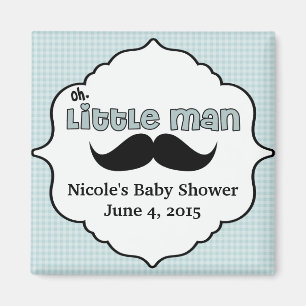 Aimant Beau Baby shower Petit Homme Moustache