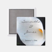 Aimant Beau Blanc Calla Lily Mariage personnalisé (Recto/Verso)