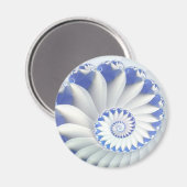 Aimant Beau Bleu & Blanc Mer Shell Art Fractal fin (Recto/Verso)