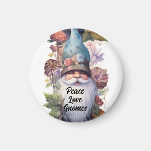 Aimant Beau bleu casquette gnome Peace Love Gnomes