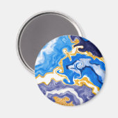 Aimant Beau Bleu, Or et Blancs comme Eau (Recto/Verso)