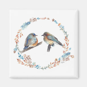 Aimant Beau Bluebird Couple Art