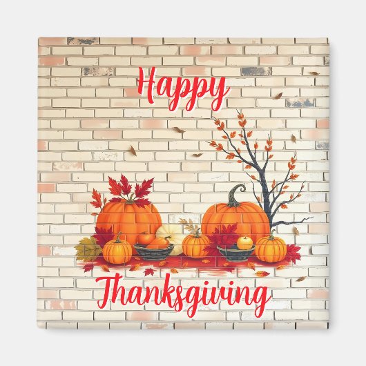 Aimant Beau Bon thanksgiving moderne automne (Devant)