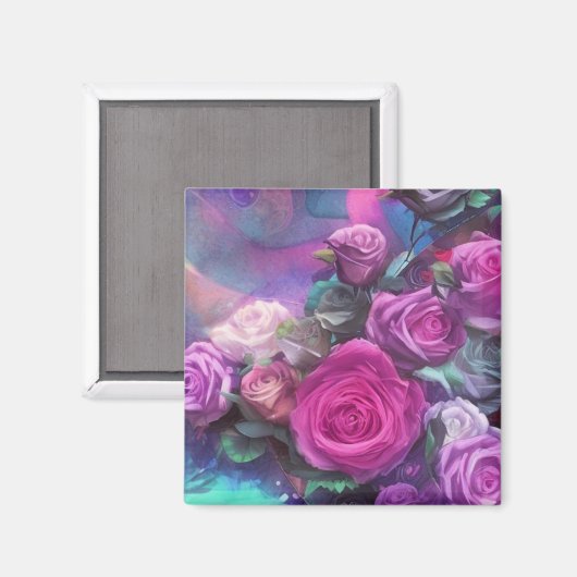 Aimant Beau bouquet de rose (Recto/Verso)