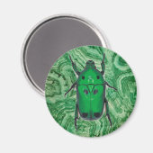 Aimant Beau Bousier Vert Sur Malachite (Recto/Verso)