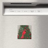 Aimant Beau Cardinal Rouge Noël (In Situ (Lave-vaisselle))