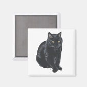 Aimant Beau Chat Noir (Recto/Verso)