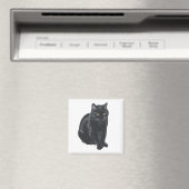 Aimant Beau Chat Noir (In Situ (Lave-vaisselle))