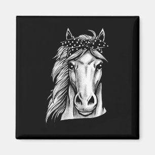 Aimant Beau Cheval Avec Bandana Polka Dot - Main