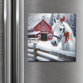 Aimant Beau Cheval de Vacances avec Cardinal