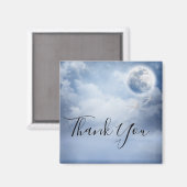 Aimant Beau ciel bleu avec Merci de cygnes volants (Recto/Verso)