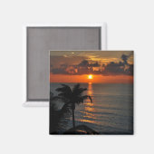 Aimant Beau coucher de soleil de Cancun (Recto/Verso)