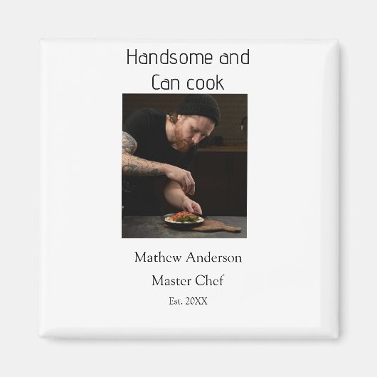 Aimant Beau et peut cuisiner ajouter nom master chef date (Devant)