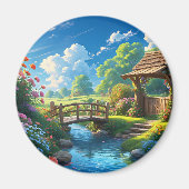 Aimant Beau été, illustration colorée, (Devant)