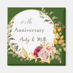 Aimant Beau Fleur Wreath Green Mariage Anniversaire