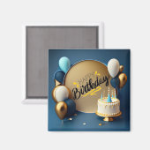 Aimant Beau gâteau Joyeux Cadeaux d'anniversaire Amour (Recto/Verso)