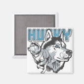 Aimant Beau Husky Sibérien (Recto/Verso)