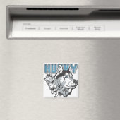 Aimant Beau Husky Sibérien (In Situ (Lave-vaisselle))