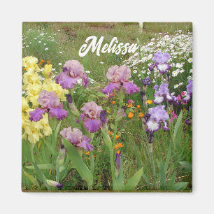 Aimant Beau Jardin fleuri pourpre Iris Irises