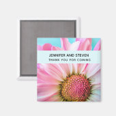 Aimant Beau Mariage photo Pink Flower Up (Recto/Verso)