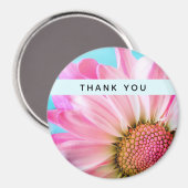 Aimant Beau Merci photo à fleurs roses rapprochées (Recto/Verso)