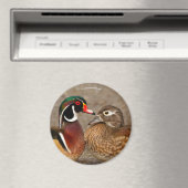 Aimant Beau moment de contact entre des canards en bois (In Situ (Lave-vaisselle))