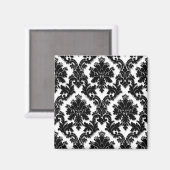 Aimant Beau motif Damas noir et blanc (Recto/Verso)