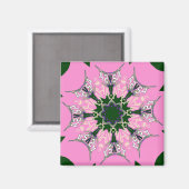 Aimant Beau motif de teinte violet rose bébé monogramme (Recto/Verso)
