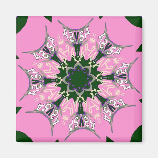 Aimant Beau motif de teinte violet rose bébé monogramme (Devant)