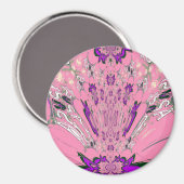 Aimant Beau motif de teinte violet rose bébé monogramme (Recto/Verso)