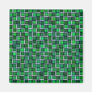 Aimant Beau Motif en Carrelage Abstrait en Vert