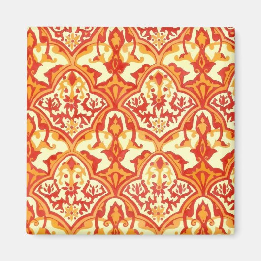 AIMANT BEAU MOTIF - ROUGE & ORANGE (Devant)
