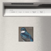 Aimant Beau oiseau chevalier en hirondelle d'arbre sur fi (In Situ (Lave-vaisselle))