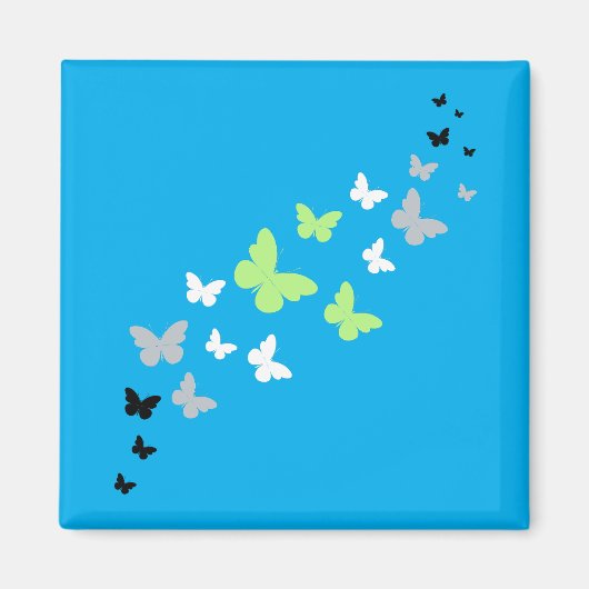 Aimant Beau Papillon Fierté Agender (Devant)