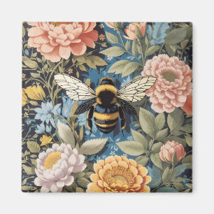 Aimant Beau Pastel Floral et Bumblebee