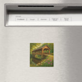 Aimant Beau pont couvert d'été art (In Situ (Lave-vaisselle))