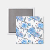Aimant Beau rose bleu (Recto/Verso)