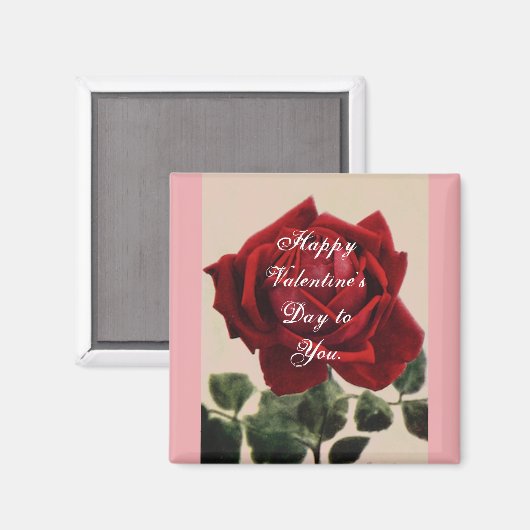 Aimant Beau Rose Valentine (Recto/Verso)