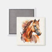Aimant Beau Sorrel Horse Portrait (Recto/Verso)