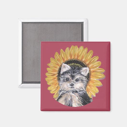 Aimant Beau Yorkshire Terrier Chien (Recto/Verso)