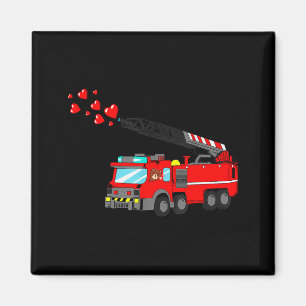 Aimant Beaucoup d'amour Camion de pompiers Saint-Valentin