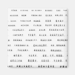 Aimant Beaucoup de mots sur les cubes